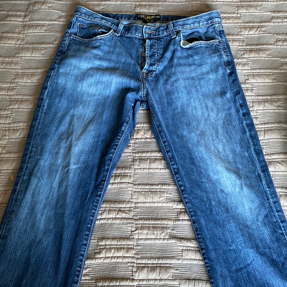 Men’s Premium Denim, Lucky Brand, Dark denim, 221 Slim Straight, 36” x 34”